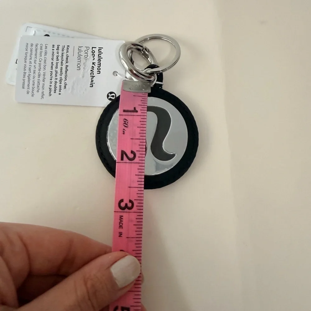 Lululemon Black & Silver Keychain/Bag Charm| Minimal Athleisure Accessory